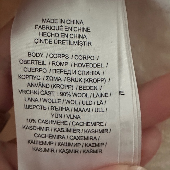 SHRUNK Ralph Lauren Cream Cable Knit Sweater Quarter Zip Wool and Cashmere - Picture 3 of 3